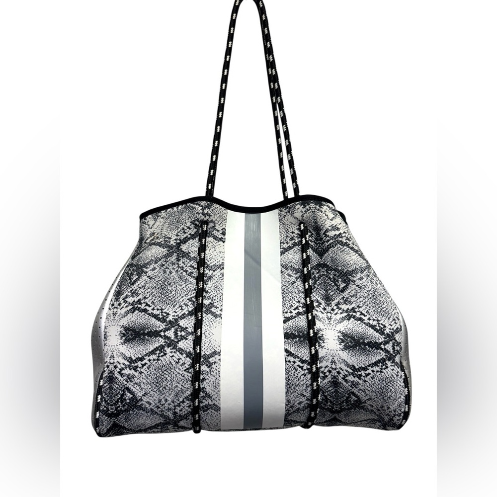 Python Print Neoprene Silver Tote Bag - image 1